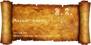 Mazsár Kevin névjegykártya